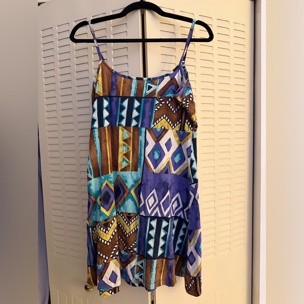 Indiska Geometric Print Cotton Sundress Boho Festival Dress